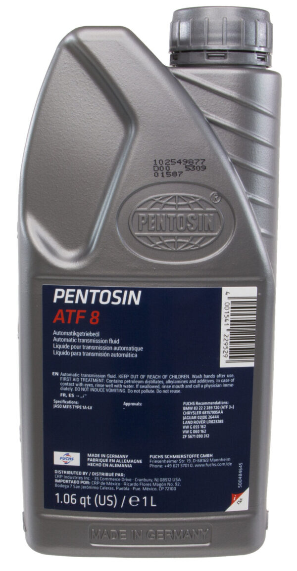 Pentosin 1058110 ATF 8 FLUID for specified ZF 6 and 8-speed transmissions