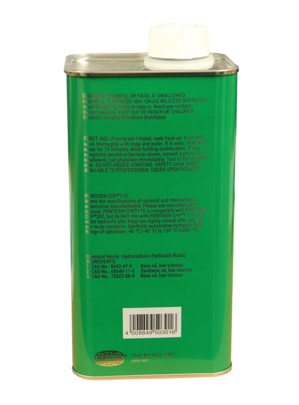 Pentosin 1405116 CHF 11S Hydraulic Fluid. Compatible with CHF 202