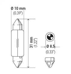 Hella DE3175 Trunk Light Bulb - Image 2